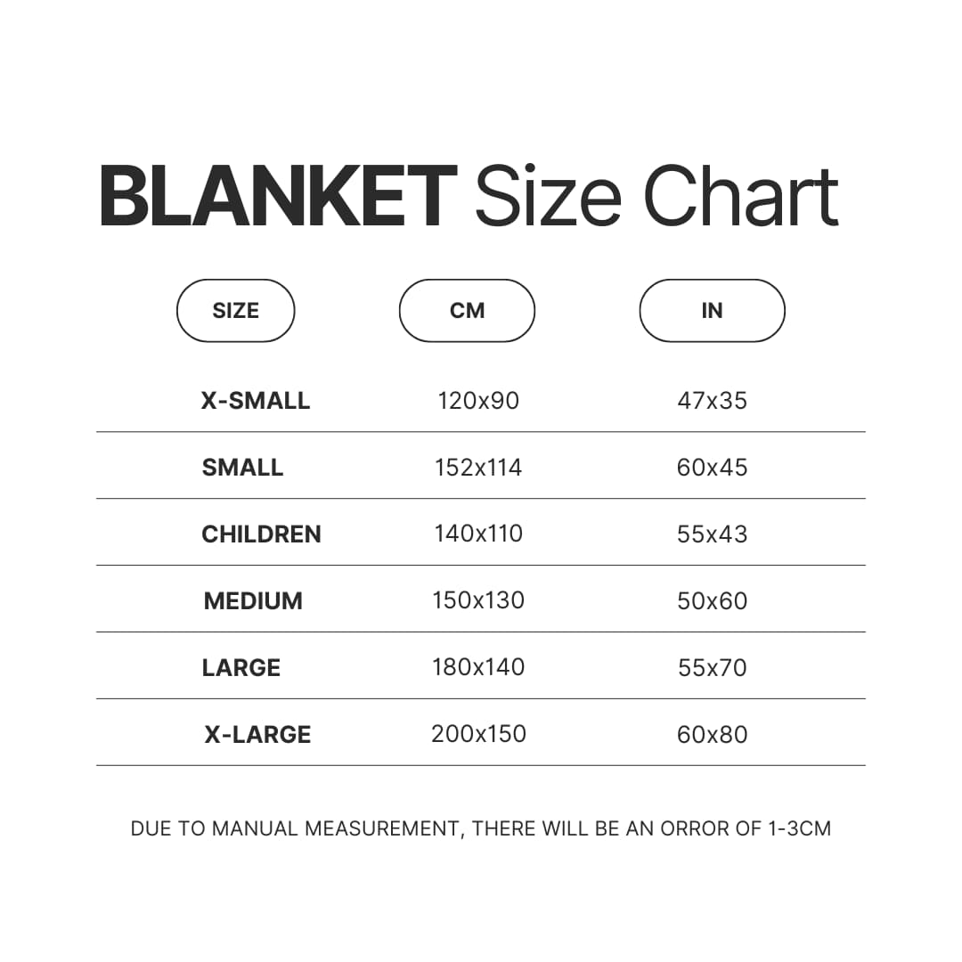 Blanket Size Chart - Jschlatt Store