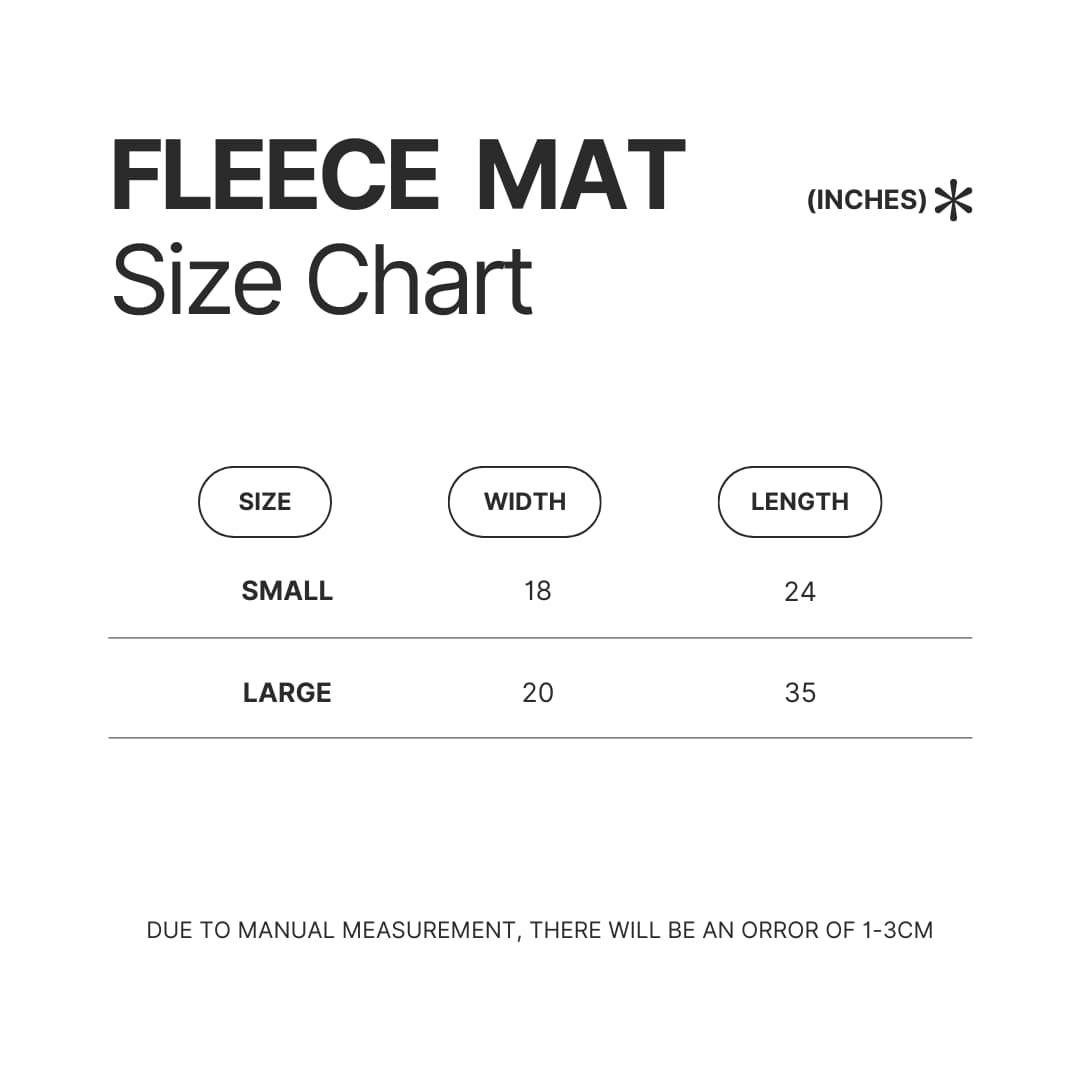 Fleece Mat Size Chart - Jschlatt Store