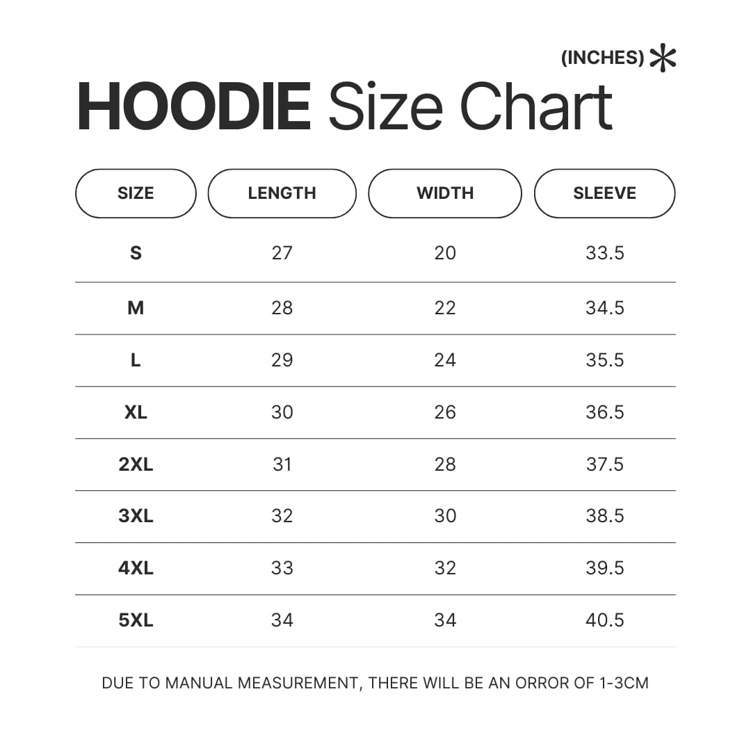 Hoodie Size Chart - Jschlatt Store