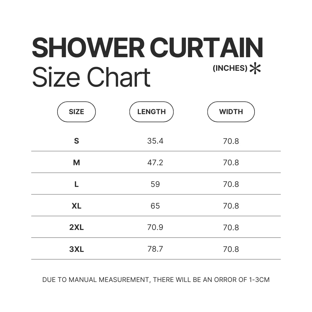 Shower Curtain Size Chart - Jschlatt Store