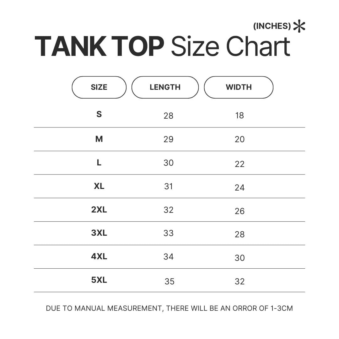 Tank Top Size Chart - Jschlatt Store