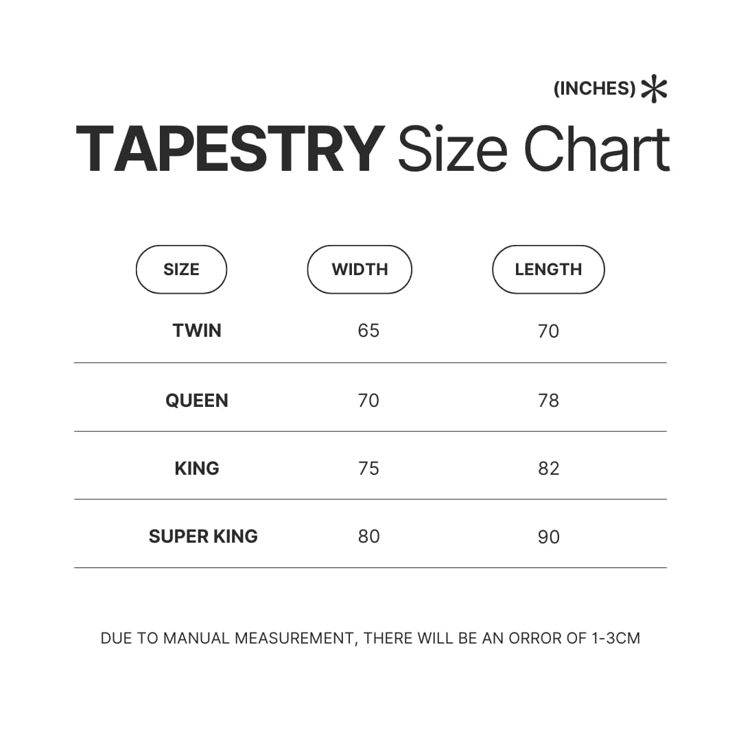 Tapestry Size Chart - Jschlatt Store
