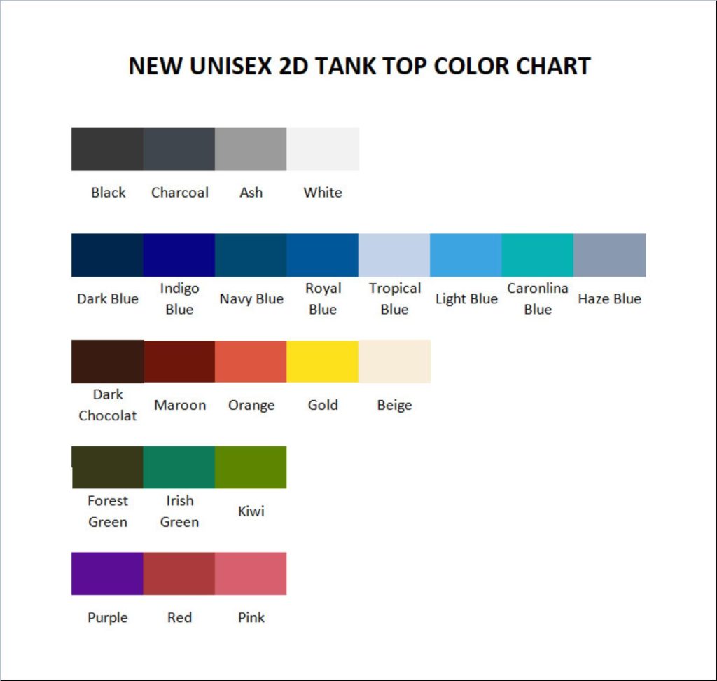 tank top color chart - Jschlatt Store